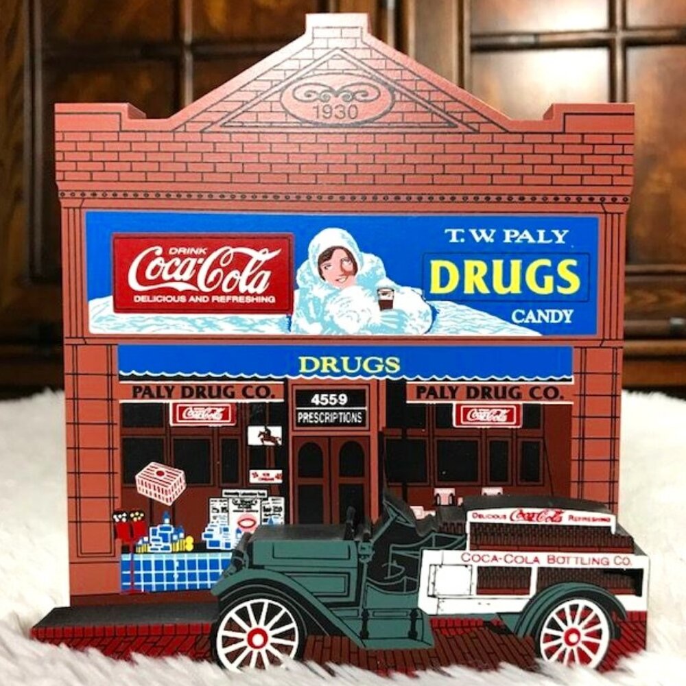 NWOT Vintage Coca-Cola Collectibles Wood 'Soda Pop Stop' Standing Plaque